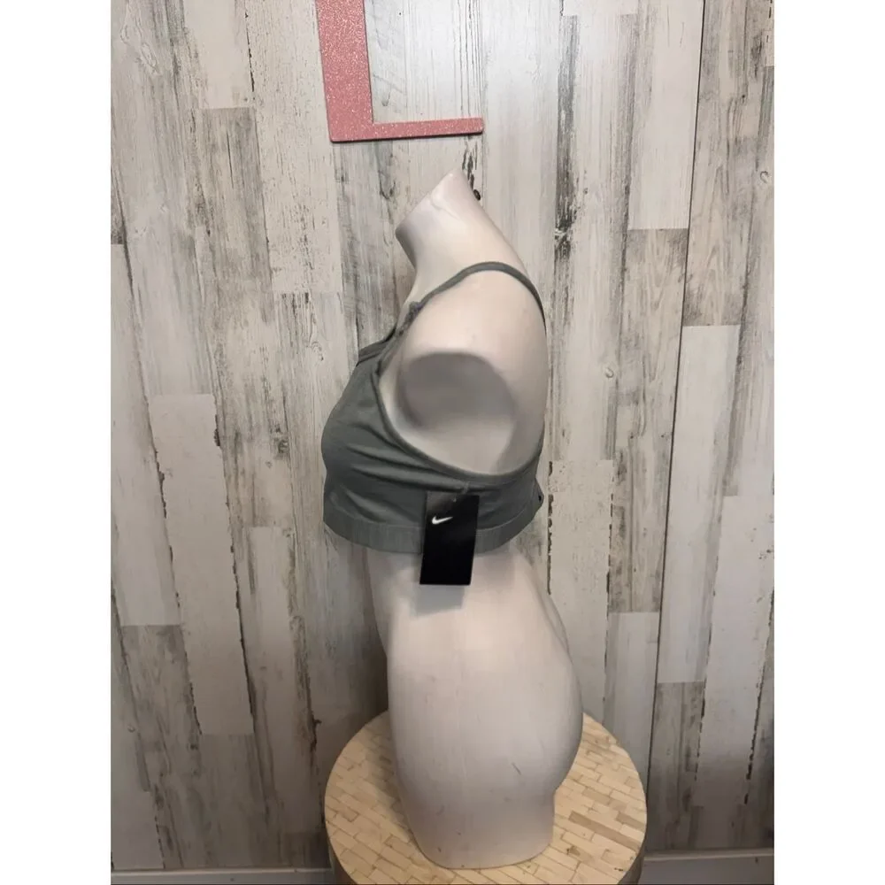 Nike Dri-Fit Zip Front Sports Bra XL Gray — High Support Training Activewear Top